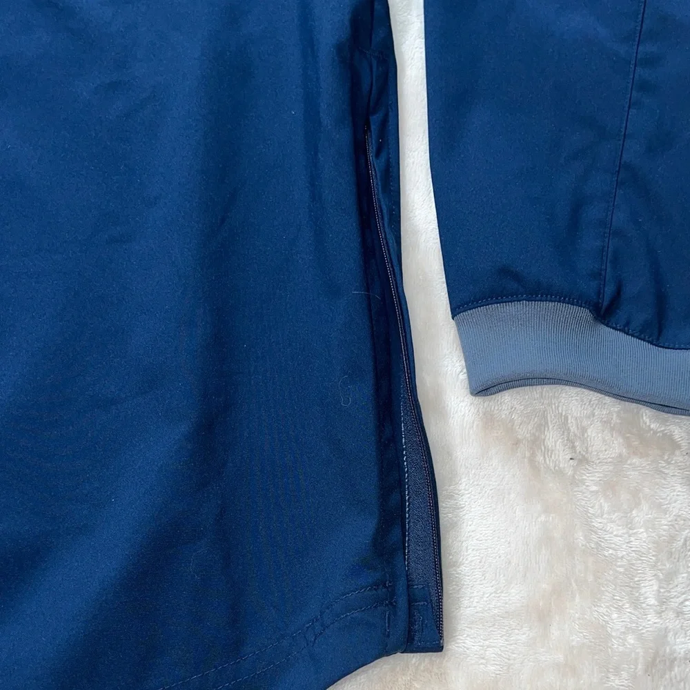 Adidas Men's Windbreaker Jacket Blue and Gray 1/4 Zip Pullover SZ L
